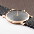 Audemars Piguet Ultra Thin Black Gilt Dial 18K Rosé Pink Gold From 1960s