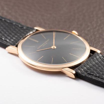 Audemars Piguet Ultra Thin Black Gilt Dial 18K Rosé Pink Gold From 1960s
