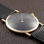Audemars Piguet Ultra Thin Black Gilt Dial 18K Rosé Pink Gold From 1960s