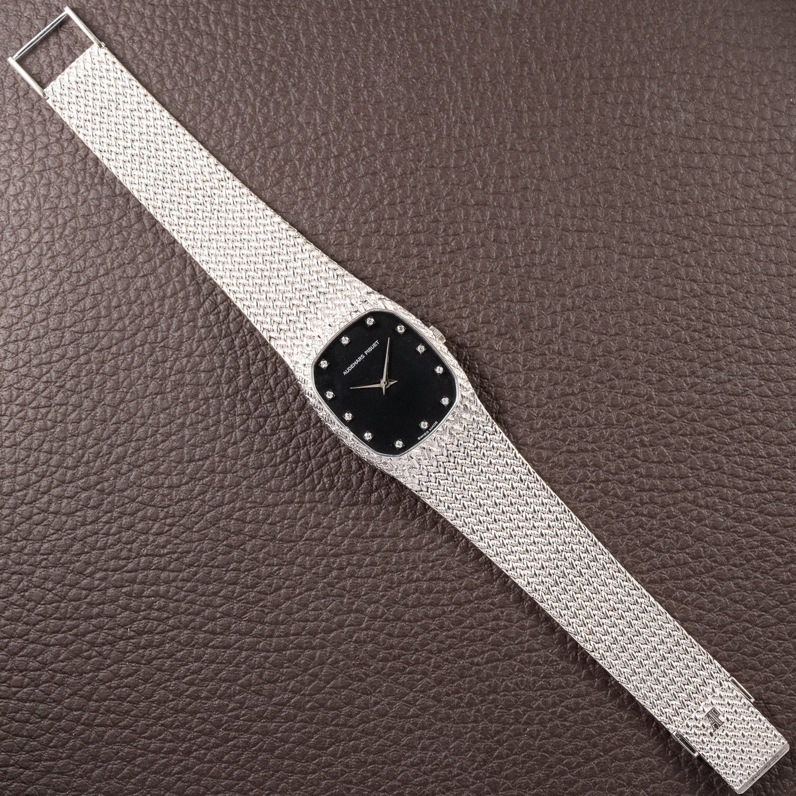 Audemars Piguet “Cobra” Matt Black Diamond Dial 18k White Gold Ref 14126BC from 1980s