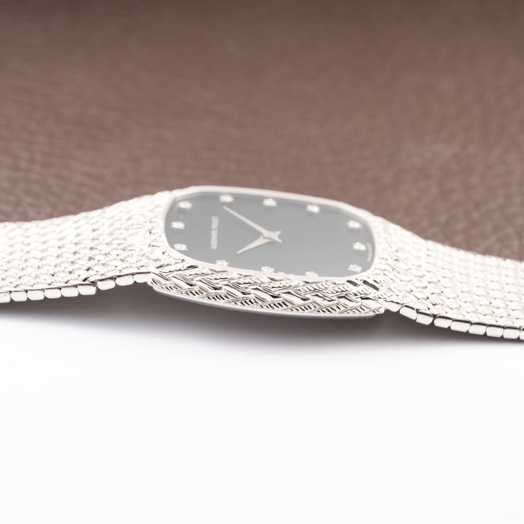 Audemars Piguet “Cobra” Matt Black Diamond Dial 18k White Gold Ref 14126BC from 1980s
