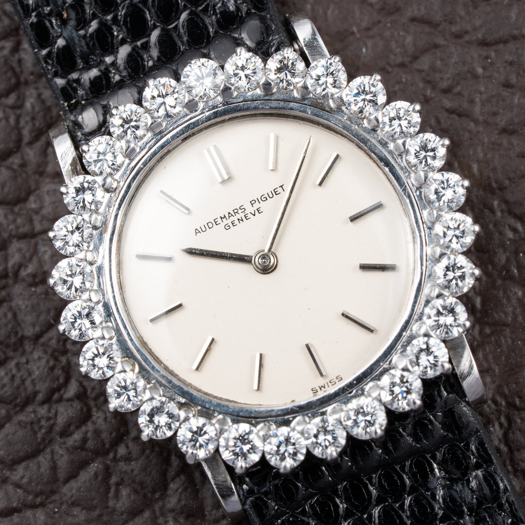 Audemars Piguet Elegant Cocktail Watch Diamond Lady 18K White Gold From 1960s