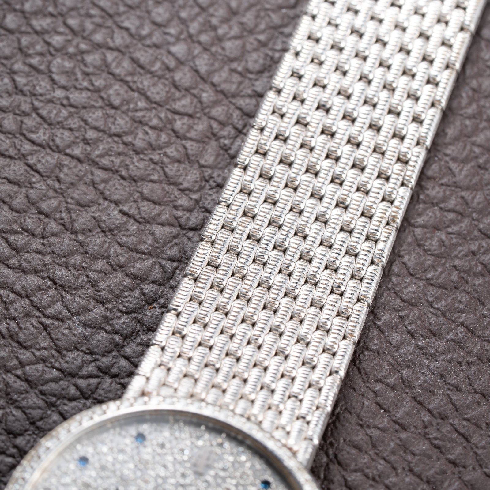 Audemars Piguet Pavé Factory Diamond & Blue Sapphires 18k White Gold Ref 14549BC Circa 1989