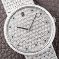 Audemars Piguet Pavé Factory Diamond & Blue Sapphires 18k White Gold Ref 14549BC Circa 1989