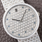 Audemars Piguet Pavé Factory Diamond & Blue Sapphires 18k White Gold Ref 14549BC Circa 1989
