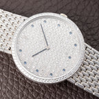 Audemars Piguet Pavé Factory Diamond & Blue Sapphires 18k White Gold Ref 14549BC Circa 1989