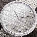 Audemars Piguet Pavé Factory Diamond & Blue Sapphires 18k White Gold Ref 14549BC Circa 1989