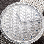 Audemars Piguet Pavé Factory Diamond & Blue Sapphires 18k White Gold Ref 14549BC Circa 1989