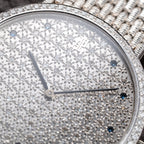 Audemars Piguet Pavé Factory Diamond & Blue Sapphires 18k White Gold Ref 14549BC Circa 1989