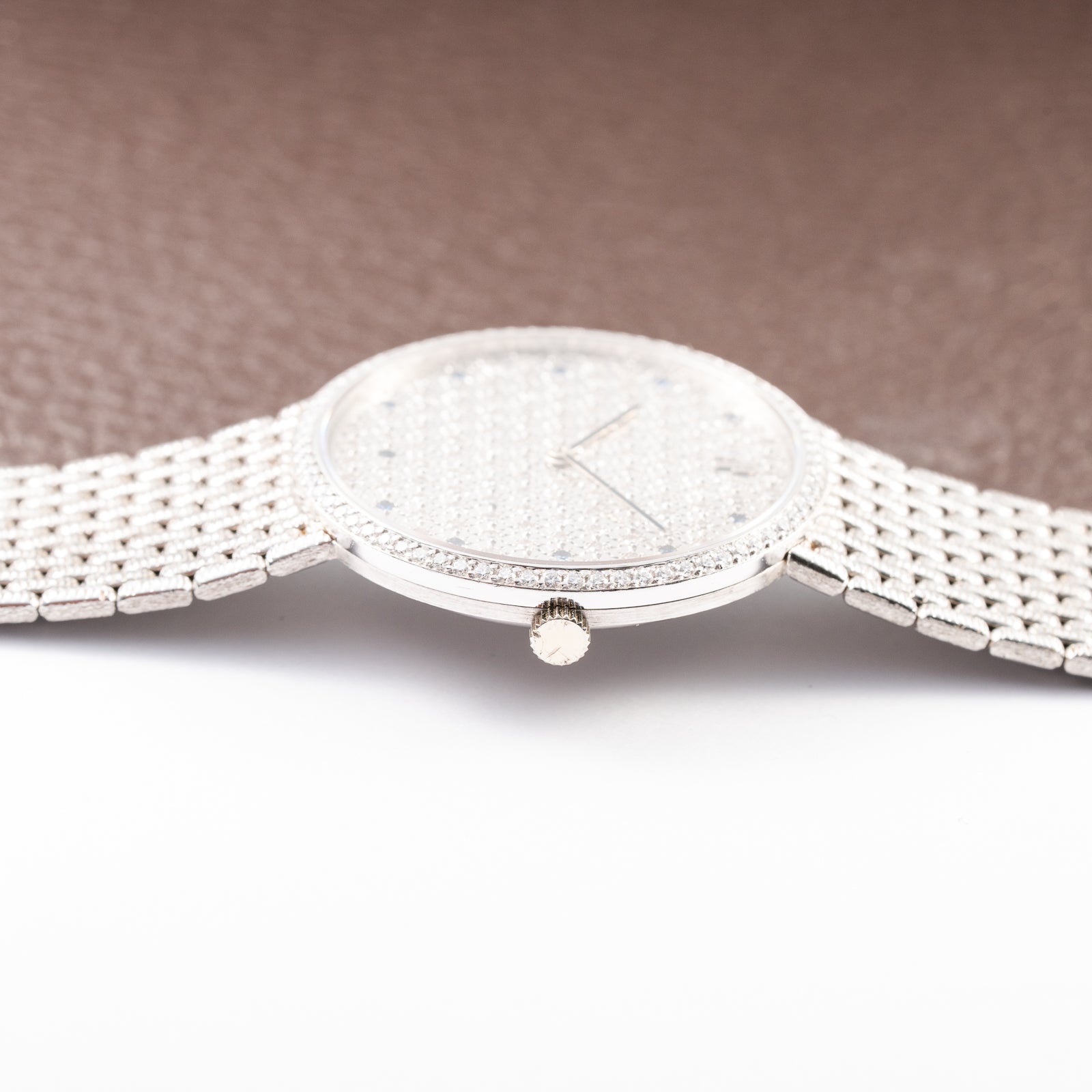 Audemars Piguet Pavé Factory Diamond & Blue Sapphires 18k White Gold Ref 14549BC Circa 1989