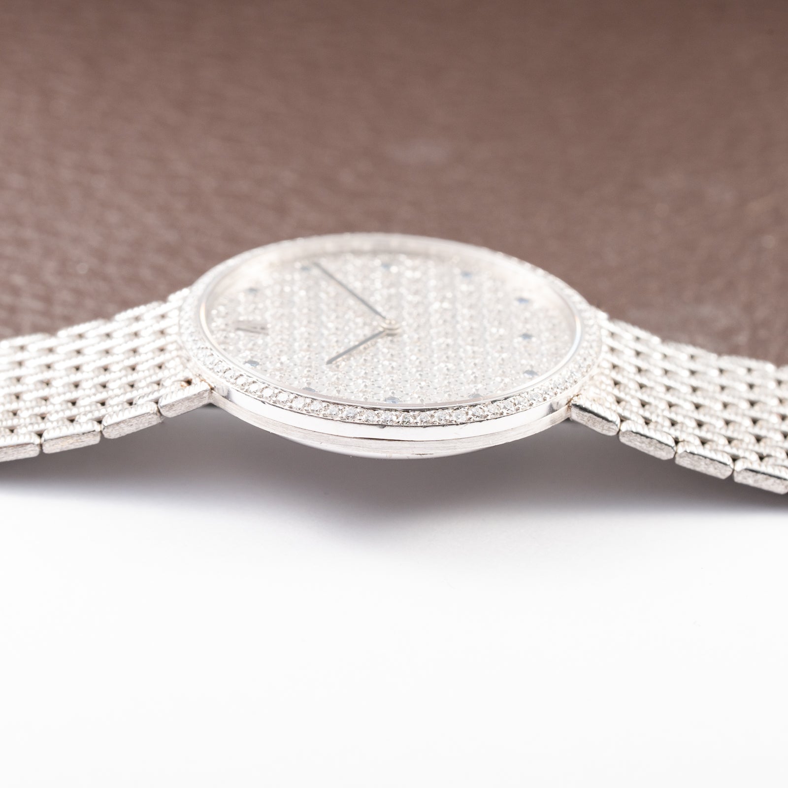 Audemars Piguet Pavé Factory Diamond & Blue Sapphires 18k White Gold Ref 14549BC Circa 1989