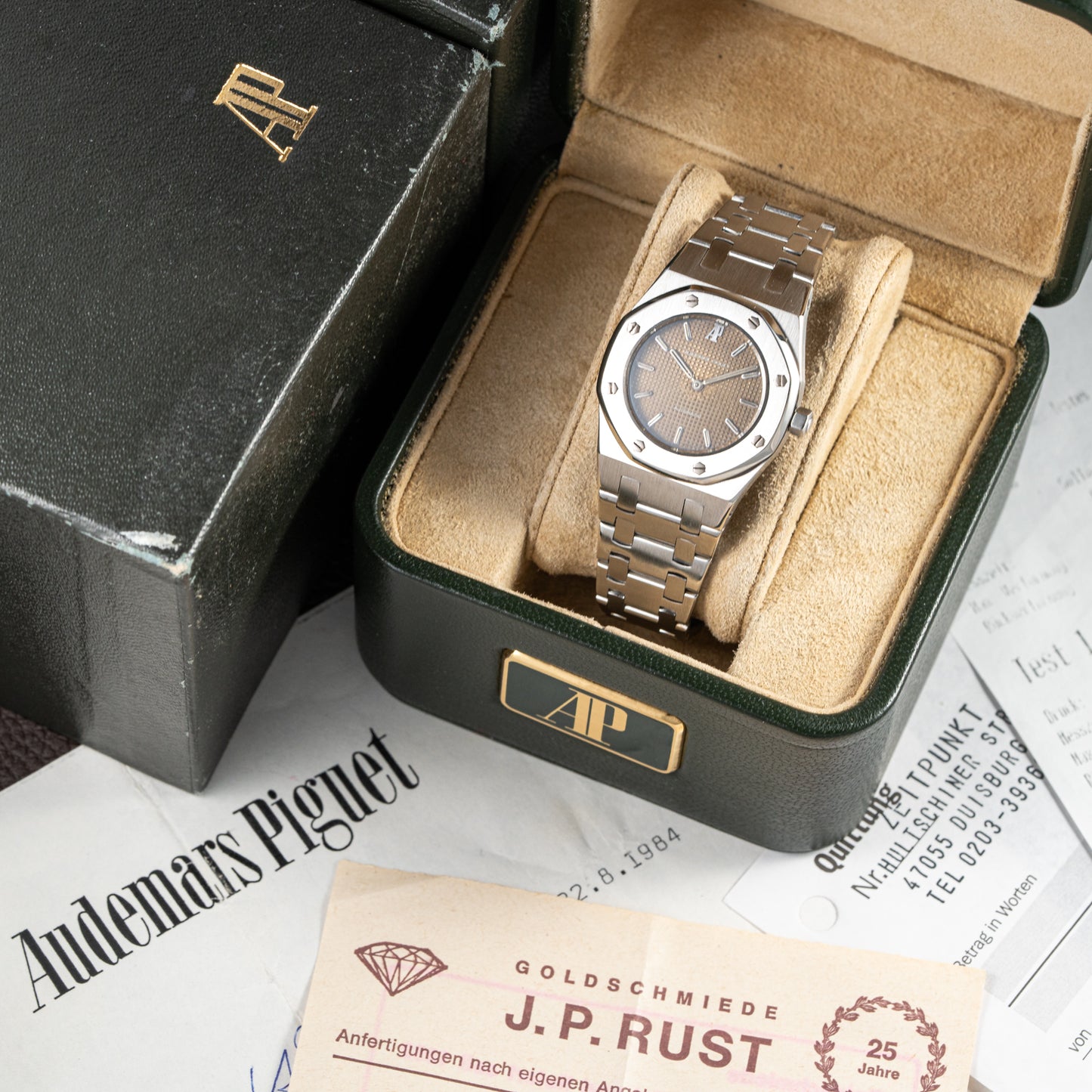 Audemars Piguet Royal Oak Lady Automatic Steel Brown Tropical Dial Ref 8638ST Box + Provenance