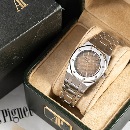 Audemars Piguet Royal Oak Lady Automatic Steel Brown Tropical Dial Ref 8638ST Box + Provenance