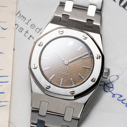 Audemars Piguet Royal Oak Lady Automatic Steel Brown Tropical Dial Ref 8638ST Box + Provenance