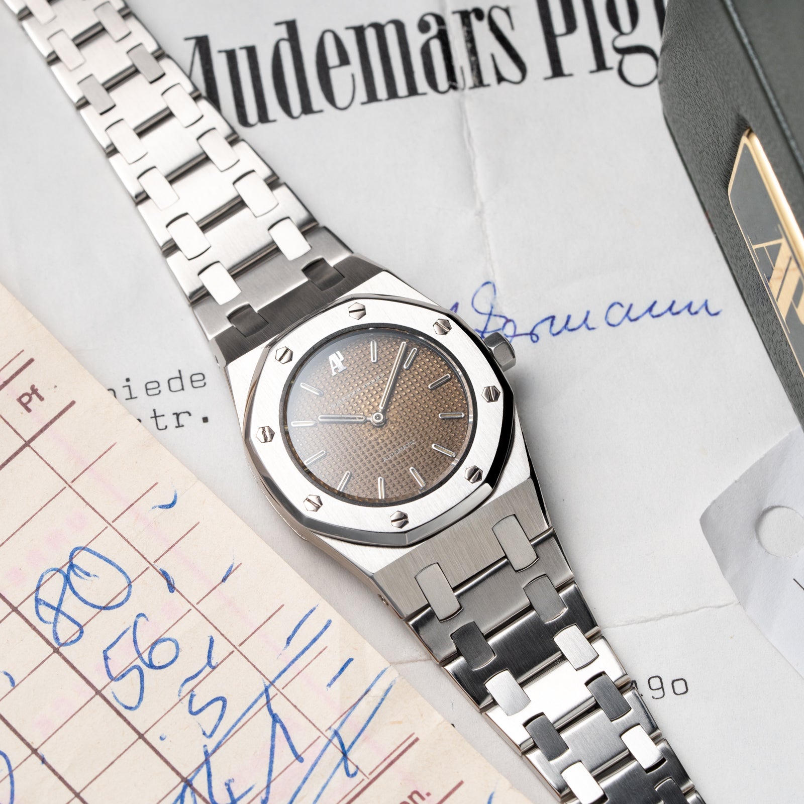 Audemars Piguet Royal Oak Lady Automatic Steel Brown Tropical Dial Ref 8638ST Box + Provenance