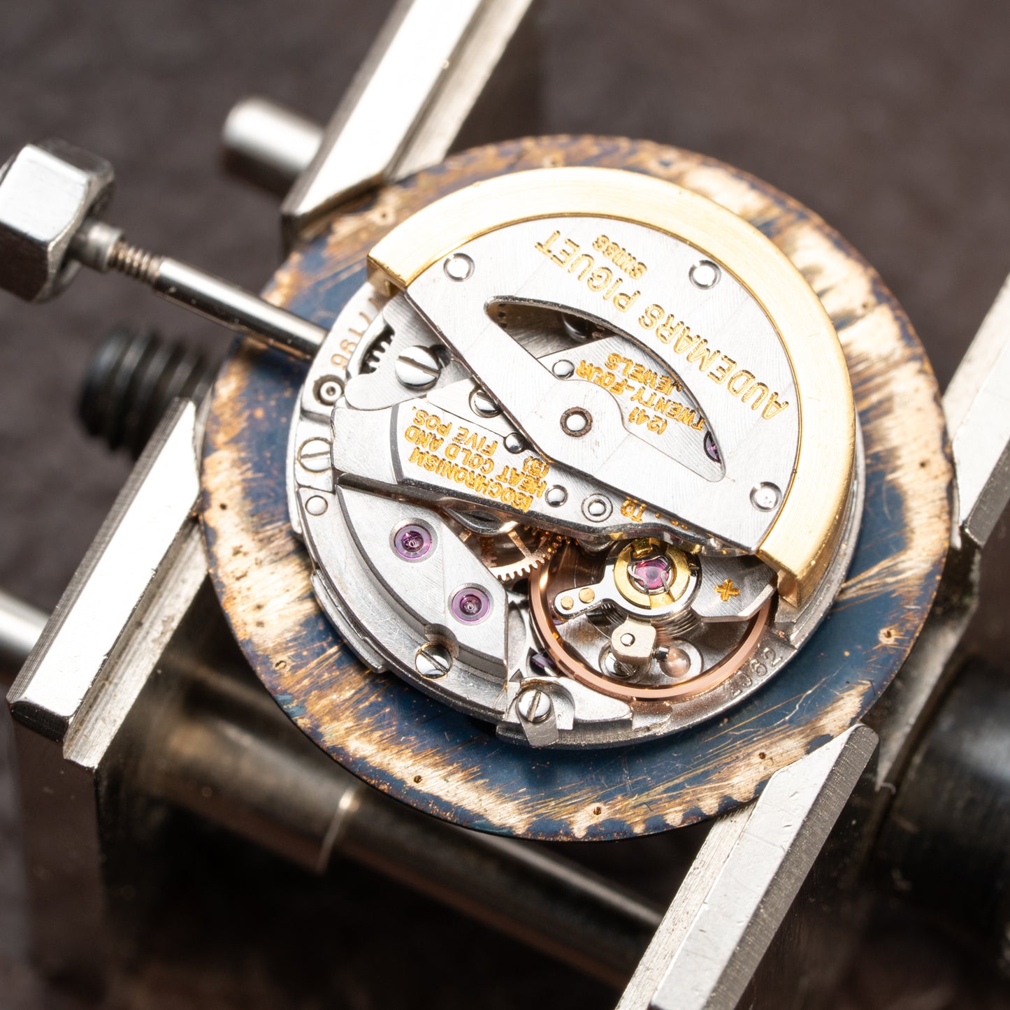 Audemars Piguet Royal Oak Lady Automatic Gold Steel Blue Tropical Dial Ref 8638SA