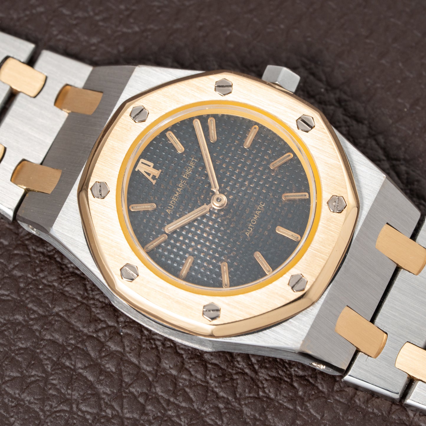 Audemars Piguet Royal Oak Lady Automatic Gold Steel Blue Tropical Dial Ref 8638SA