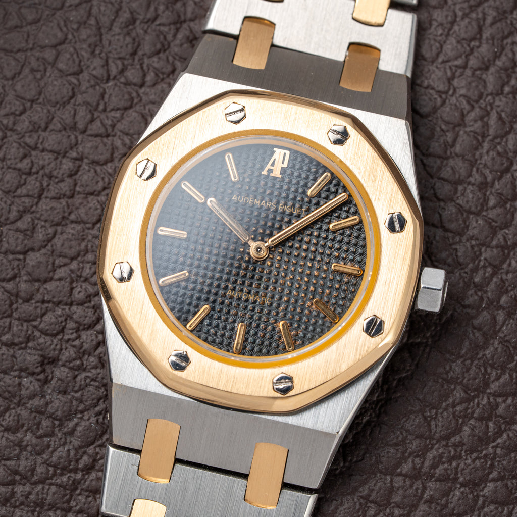 Audemars Piguet Royal Oak Lady Automatic Gold Steel Blue Tropical Dial Ref 8638SA