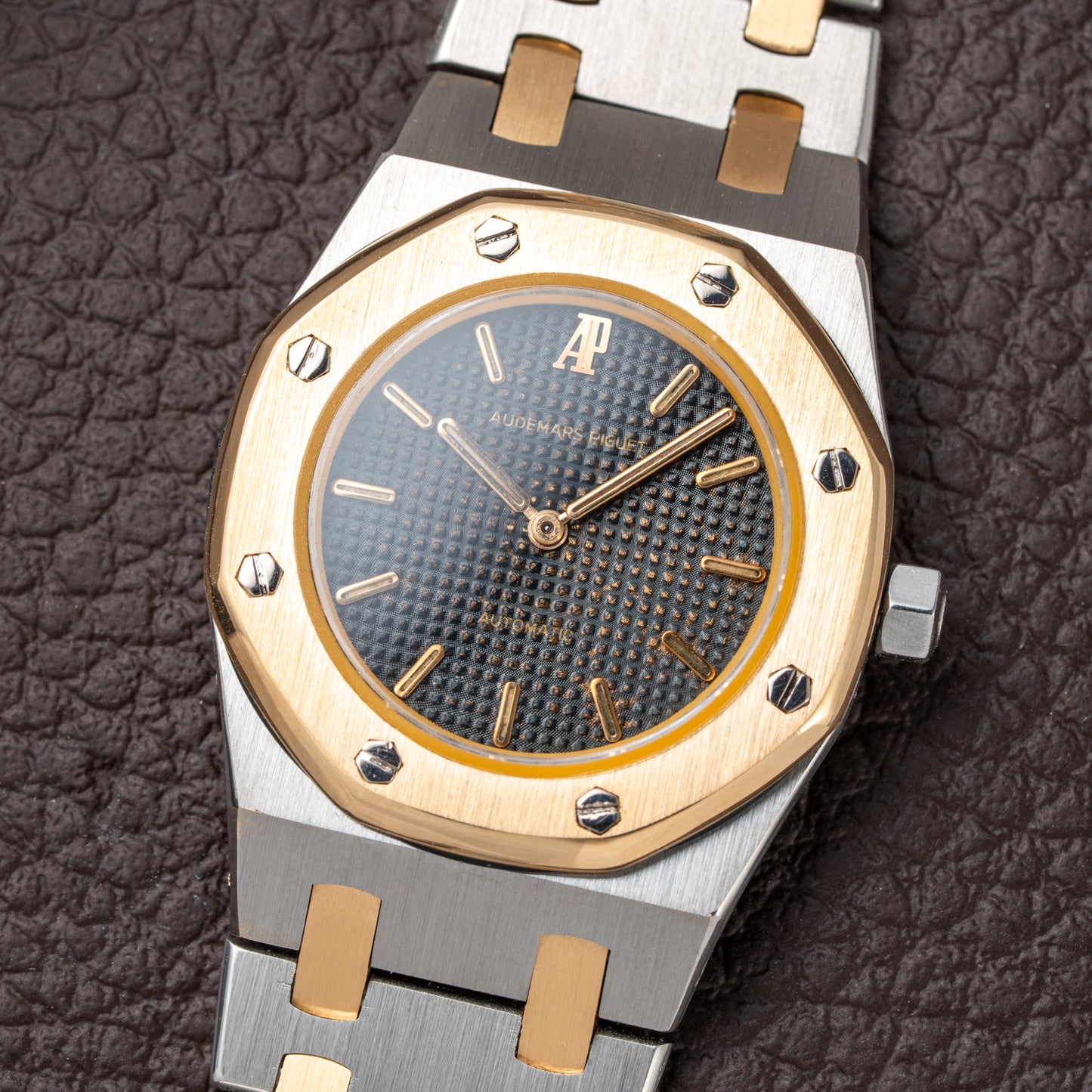 Audemars Piguet Royal Oak Lady Automatic Gold Steel Blue Tropical Dial Ref 8638SA