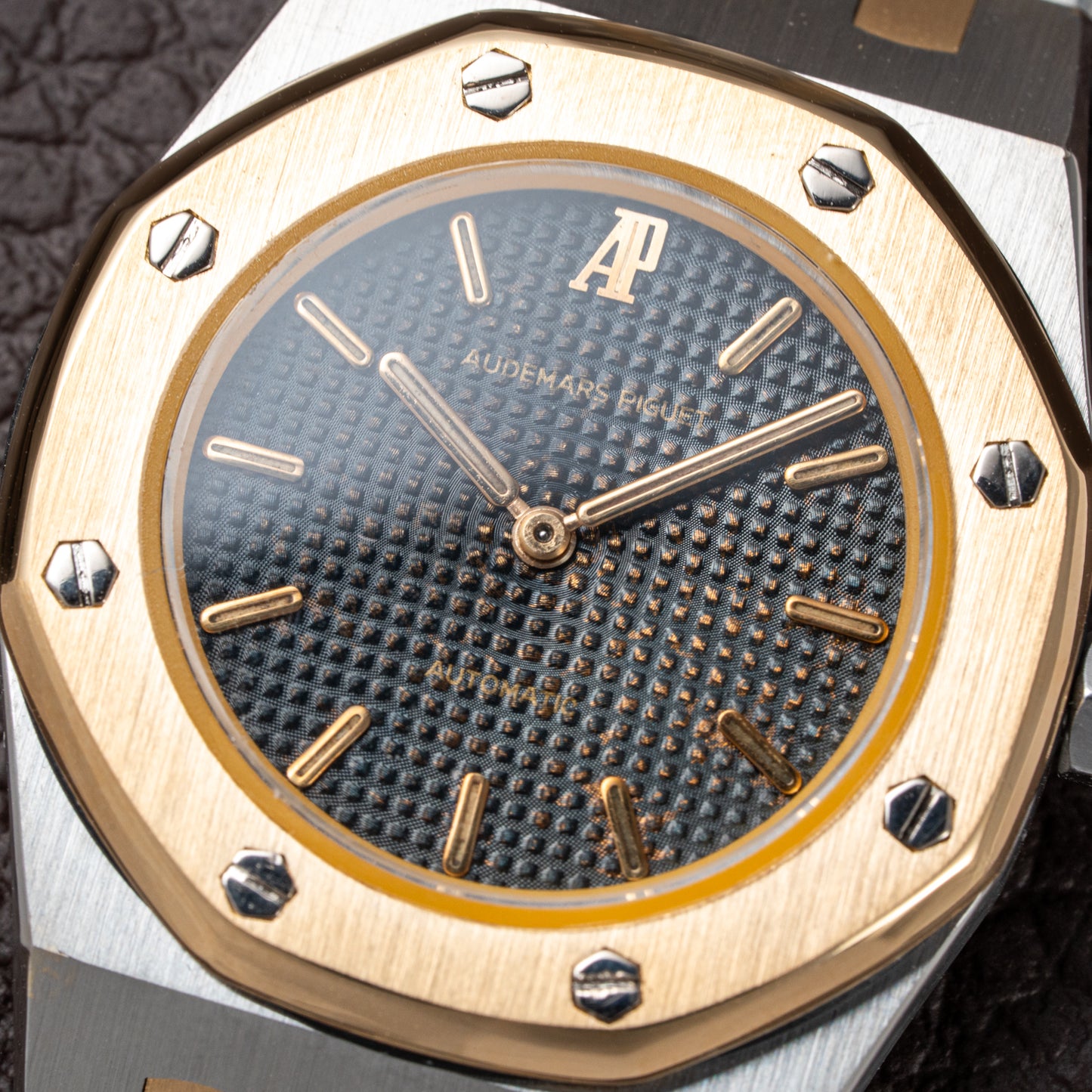 Audemars Piguet Royal Oak Lady Automatic Gold Steel Blue Tropical Dial Ref 8638SA