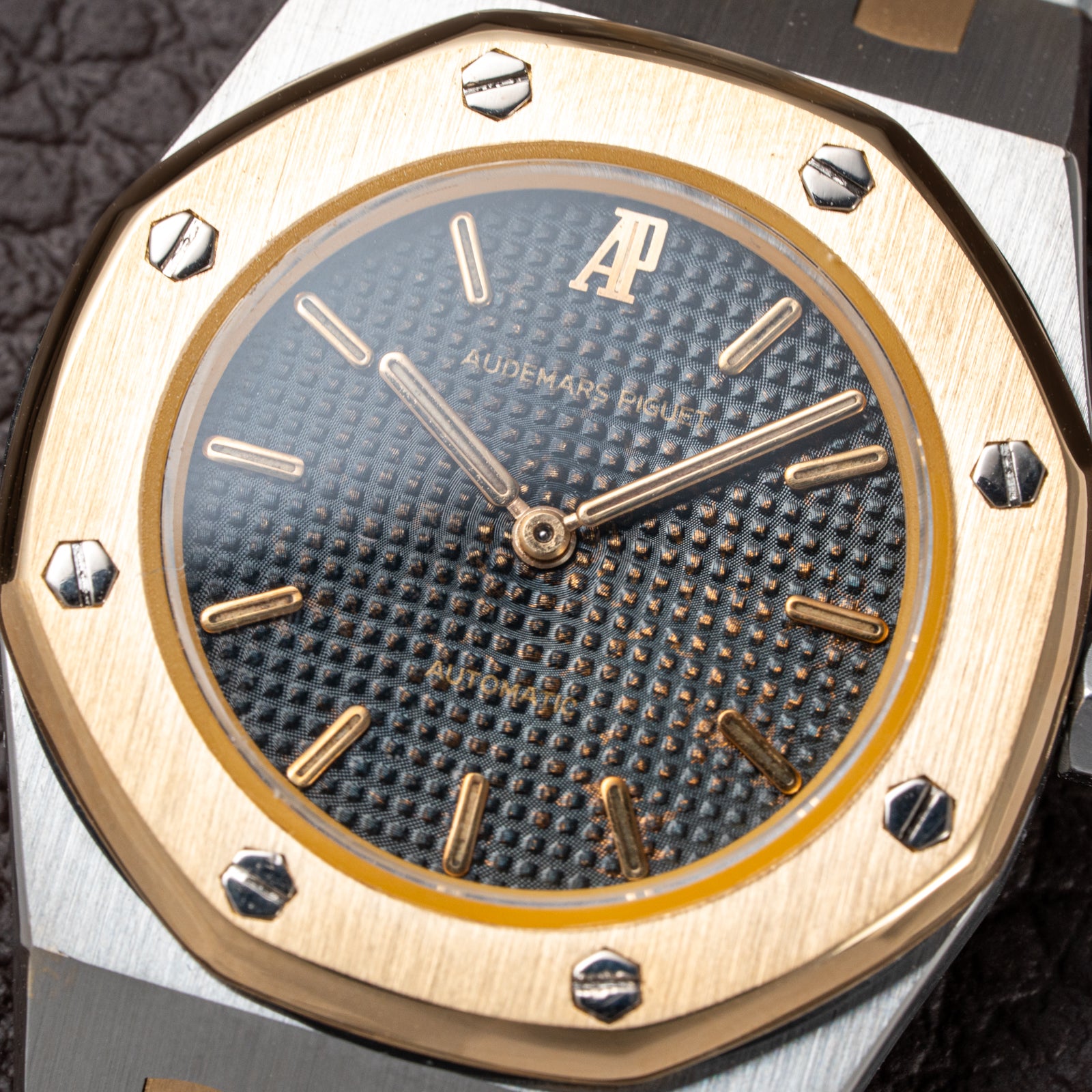 Audemars Piguet Royal Oak Lady Automatic Gold Steel Blue Tropical Dial Ref 8638SA