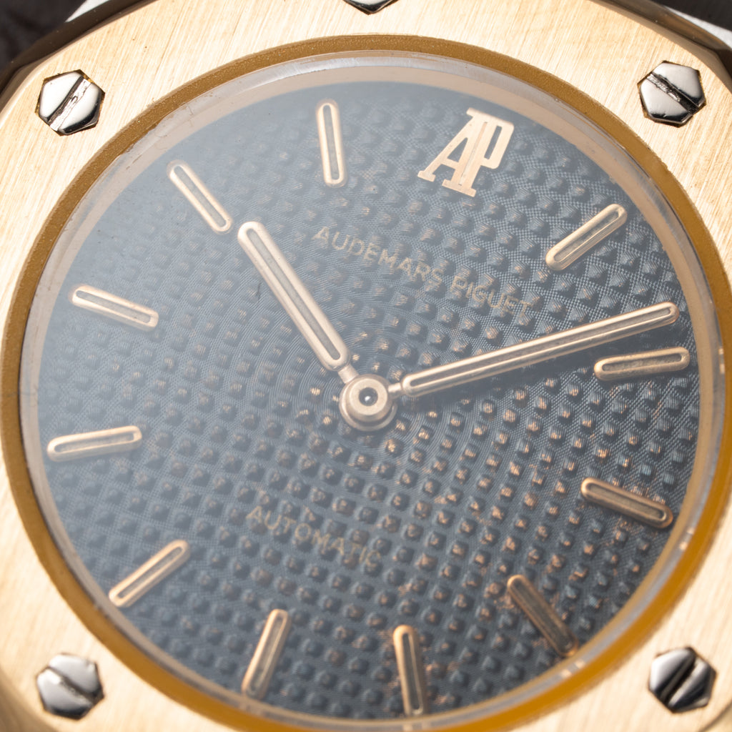 Audemars Piguet Royal Oak Lady Automatic Gold Steel Blue Tropical Dial Ref 8638SA