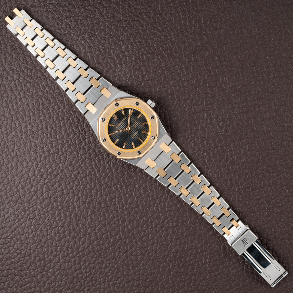 Audemars Piguet Royal Oak Lady Automatic Gold Steel Blue Tropical Dial Ref 8638SA