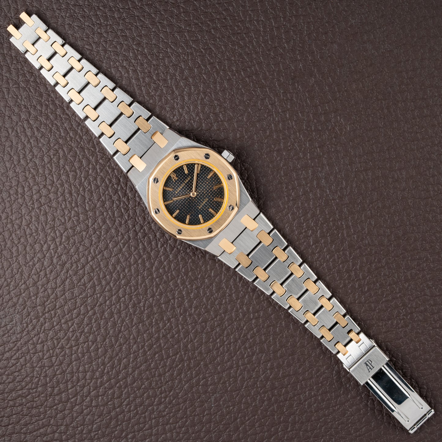 Audemars Piguet Royal Oak Lady Automatic Gold Steel Blue Tropical Dial Ref 8638SA