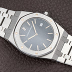 Audemars Piguet Royal Oak Ultra Thin Blue Petite Tapisserie Stainless Steel Unpolished Ref. 56175ST From Circa 1993