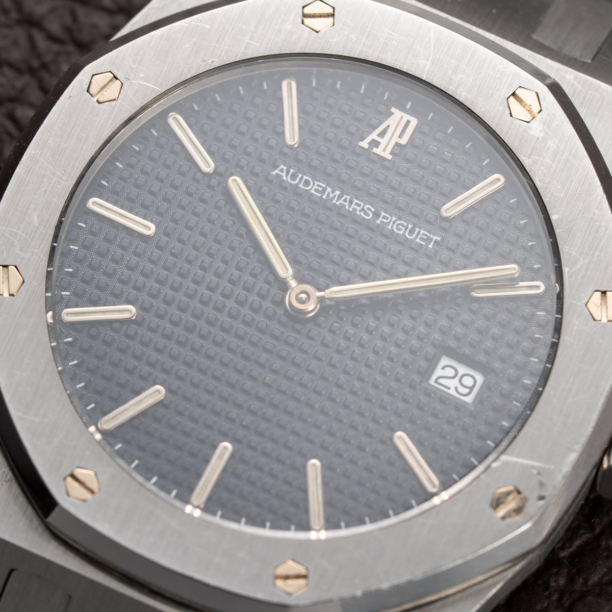 Audemars Piguet Royal Oak Ultra Thin Blue Petite Tapisserie Stainless Steel Unpolished Ref. 56175ST From Circa 1993