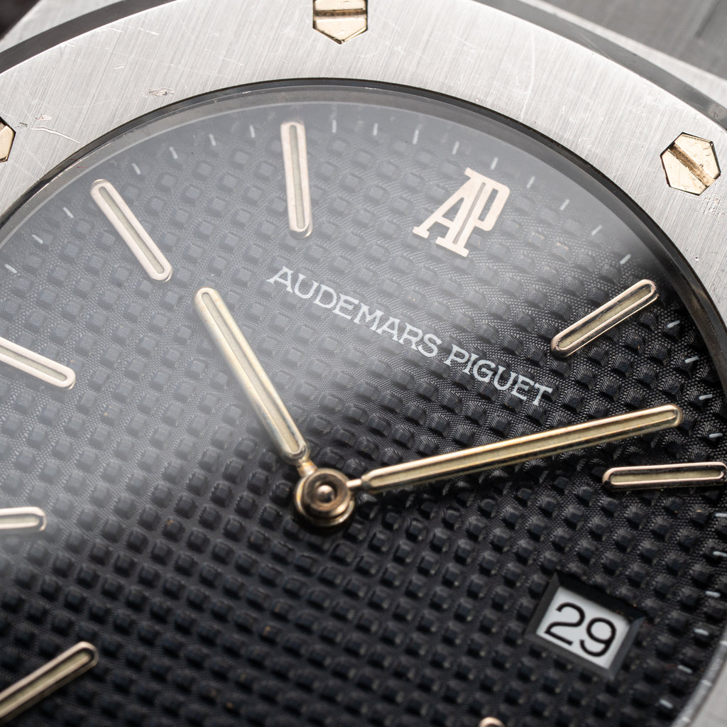 Audemars Piguet Royal Oak Ultra Thin Blue Petite Tapisserie Stainless Steel Unpolished Ref. 56175ST From Circa 1993