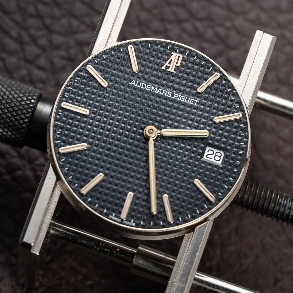 Audemars Piguet Royal Oak Ultra Thin Blue Petite Tapisserie Stainless Steel Unpolished Ref. 56175ST From Circa 1993