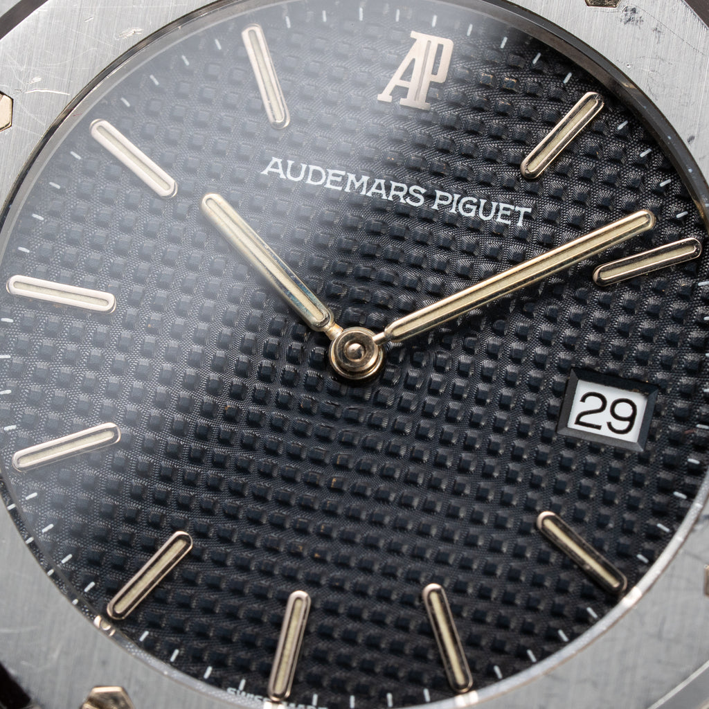 Audemars Piguet Royal Oak Ultra Thin Blue Petite Tapisserie Stainless Steel Unpolished Ref. 56175ST From Circa 1993