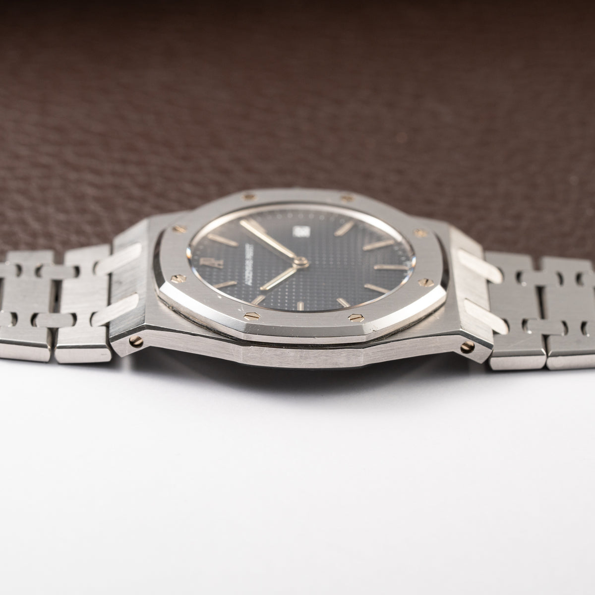 Audemars Piguet Royal Oak Ultra Thin Blue Petite Tapisserie Stainless Steel Unpolished Ref. 56175ST From Circa 1993