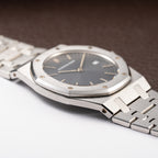 Audemars Piguet Royal Oak Ultra Thin Blue Petite Tapisserie Stainless Steel Unpolished Ref. 56175ST From Circa 1993