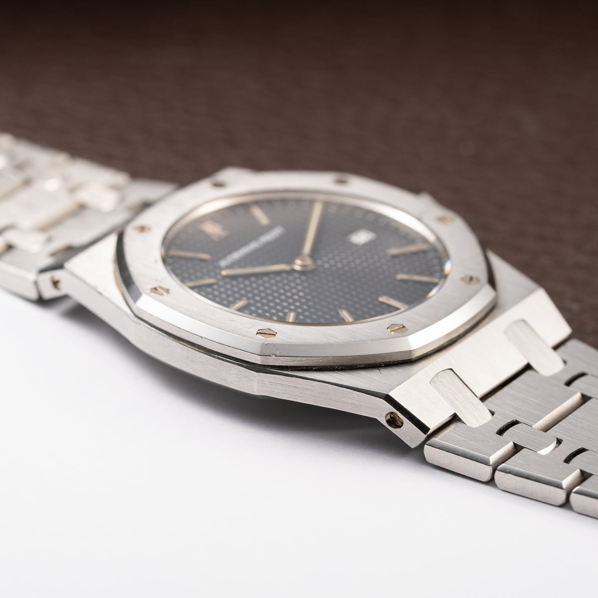 Audemars Piguet Royal Oak Ultra Thin Blue Petite Tapisserie Stainless Steel Unpolished Ref. 56175ST From Circa 1993