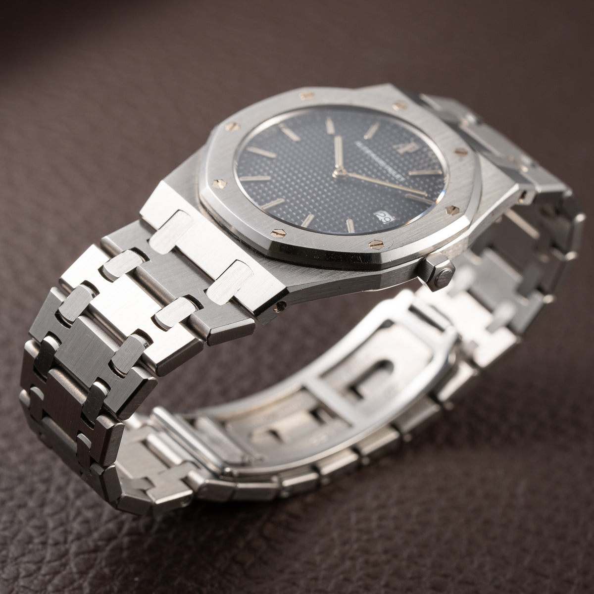 Audemars Piguet Royal Oak Ultra Thin Blue Petite Tapisserie Stainless Steel Unpolished Ref. 56175ST From Circa 1993