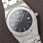 Audemars Piguet Royal Oak Ultra Thin Blue Petite Tapisserie Stainless Steel Unpolished Ref. 56175ST From Circa 1993