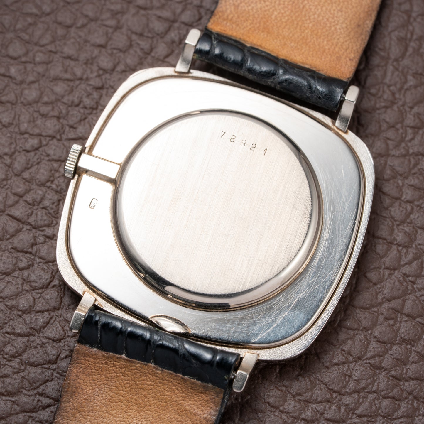 Audemars Piguet “TV Case” Oversize Dress Watch  18K White Gold Blue Dial Circa 1970s