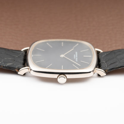 Audemars Piguet “TV Case” Oversize Dress Watch  18K White Gold Blue Dial Circa 1970s