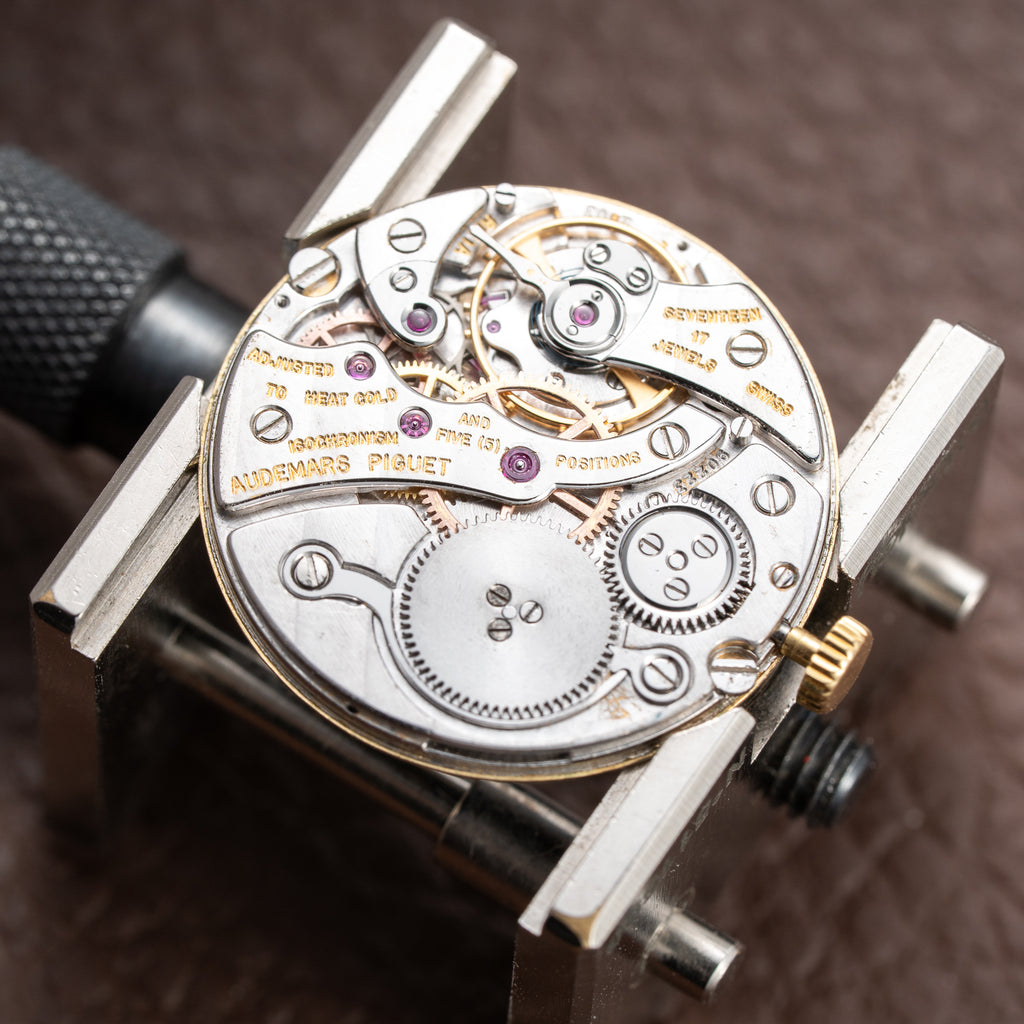 Audemars Piguet Tricolor Diamond Set 18K Gold Black Gilt Dial From 1950s