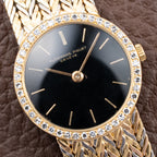 Audemars Piguet Tricolor Diamond Set 18K Gold Black Gilt Dial From 1950s