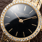 Audemars Piguet Tricolor Diamond Set 18K Gold Black Gilt Dial From 1950s