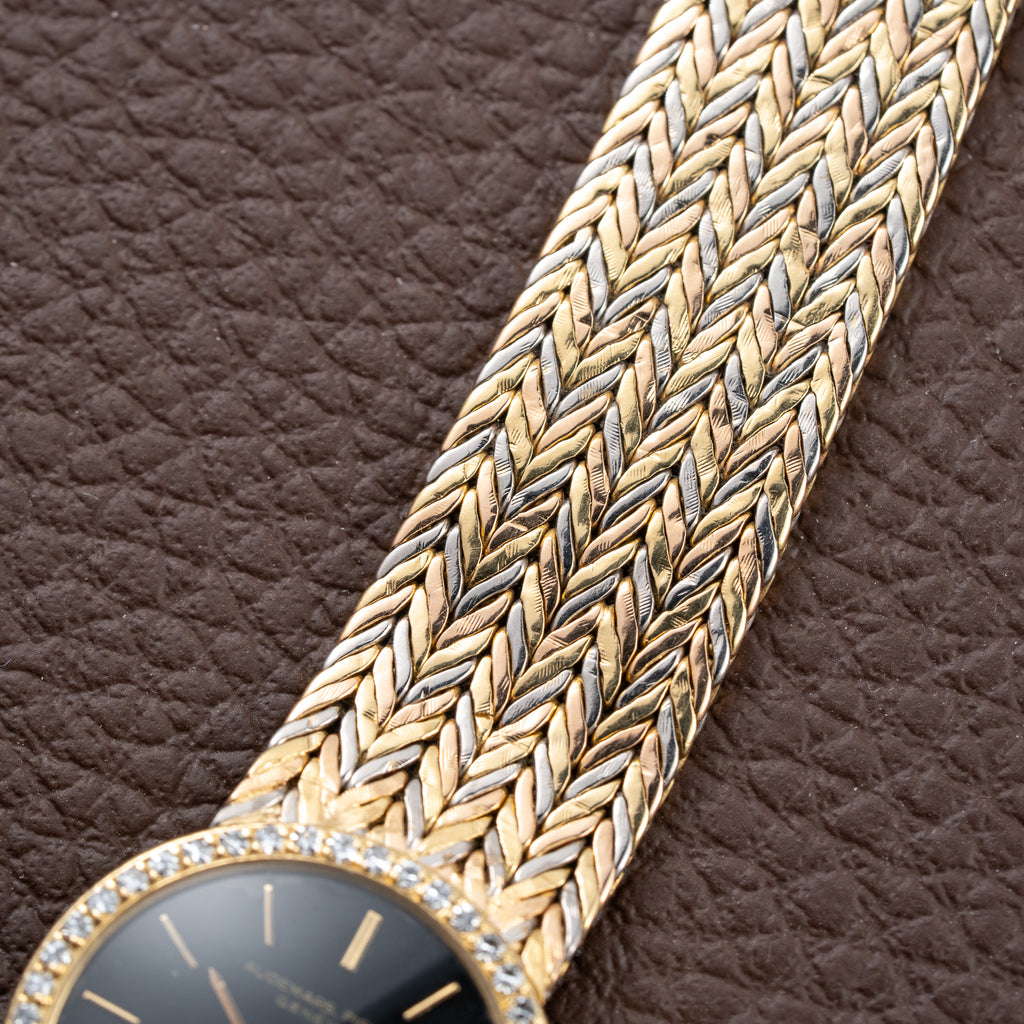 Audemars Piguet Tricolor Diamond Set 18K Gold Black Gilt Dial From 1950s