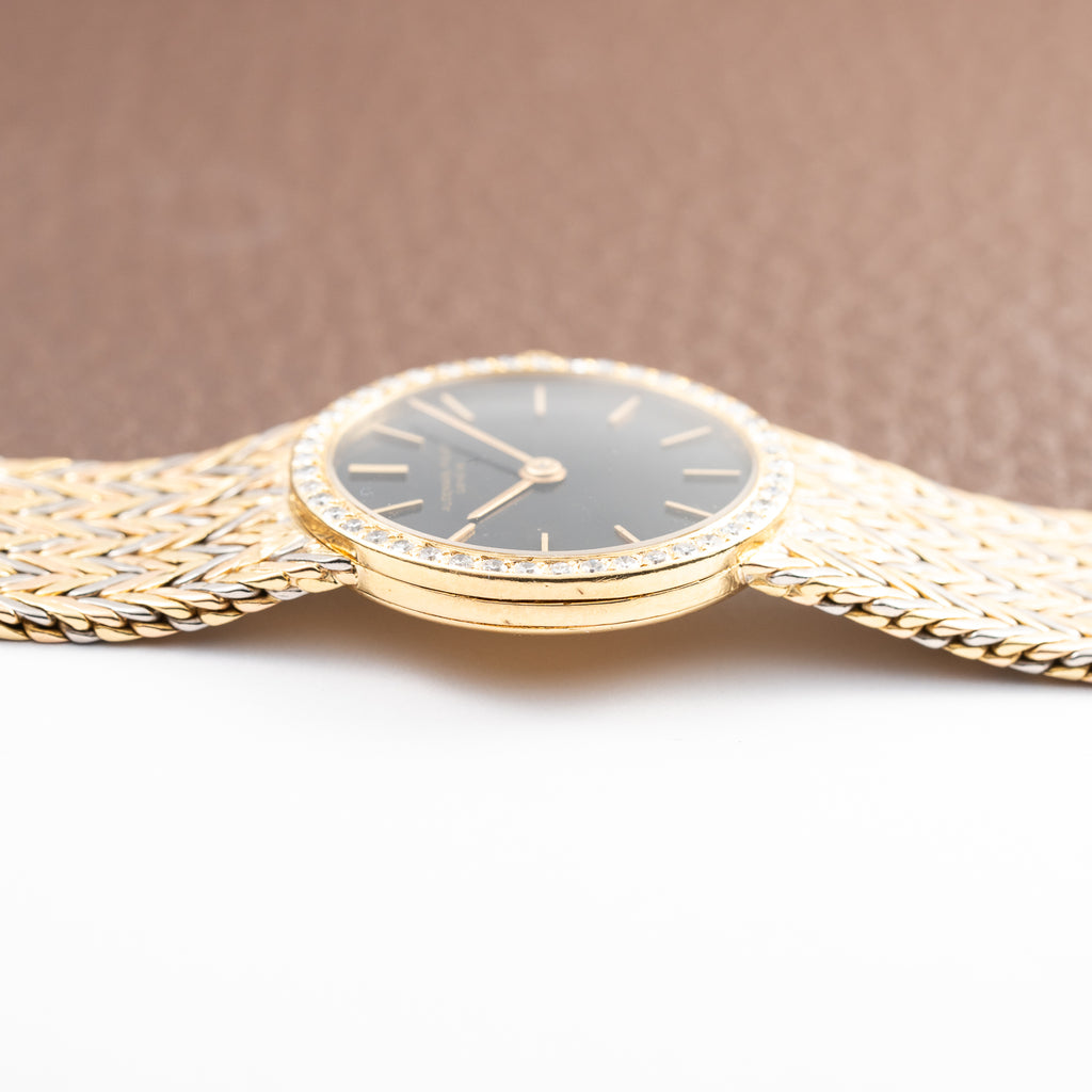 Audemars Piguet Tricolor Diamond Set 18K Gold Black Gilt Dial From 1950s