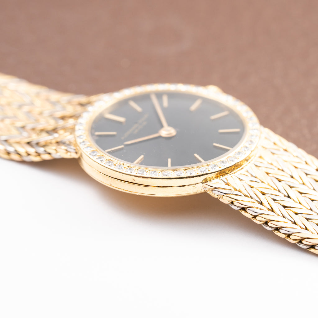 Audemars Piguet Tricolor Diamond Set 18K Gold Black Gilt Dial From 1950s