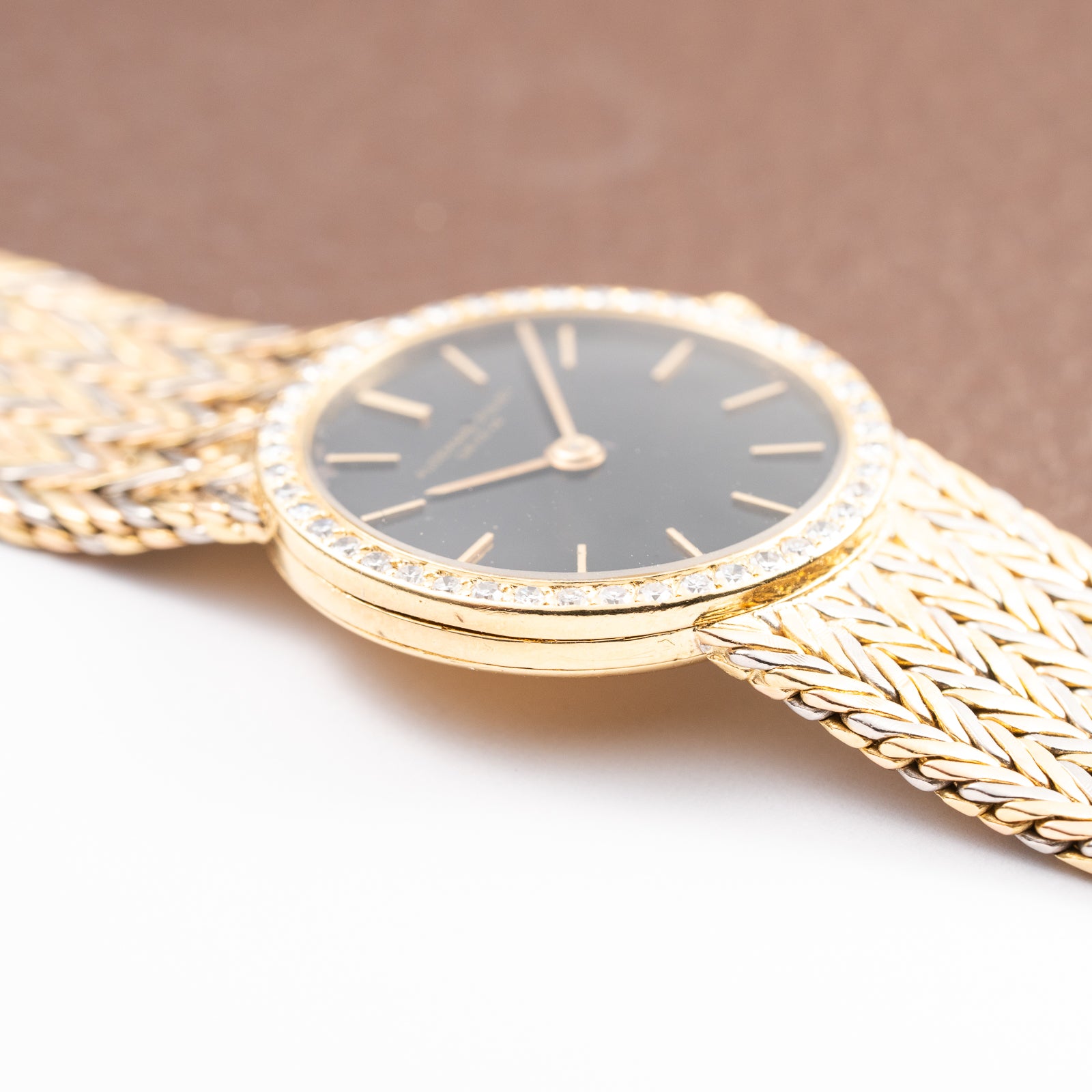 Audemars Piguet Tricolor Diamond Set 18K Gold Black Gilt Dial From 1950s
