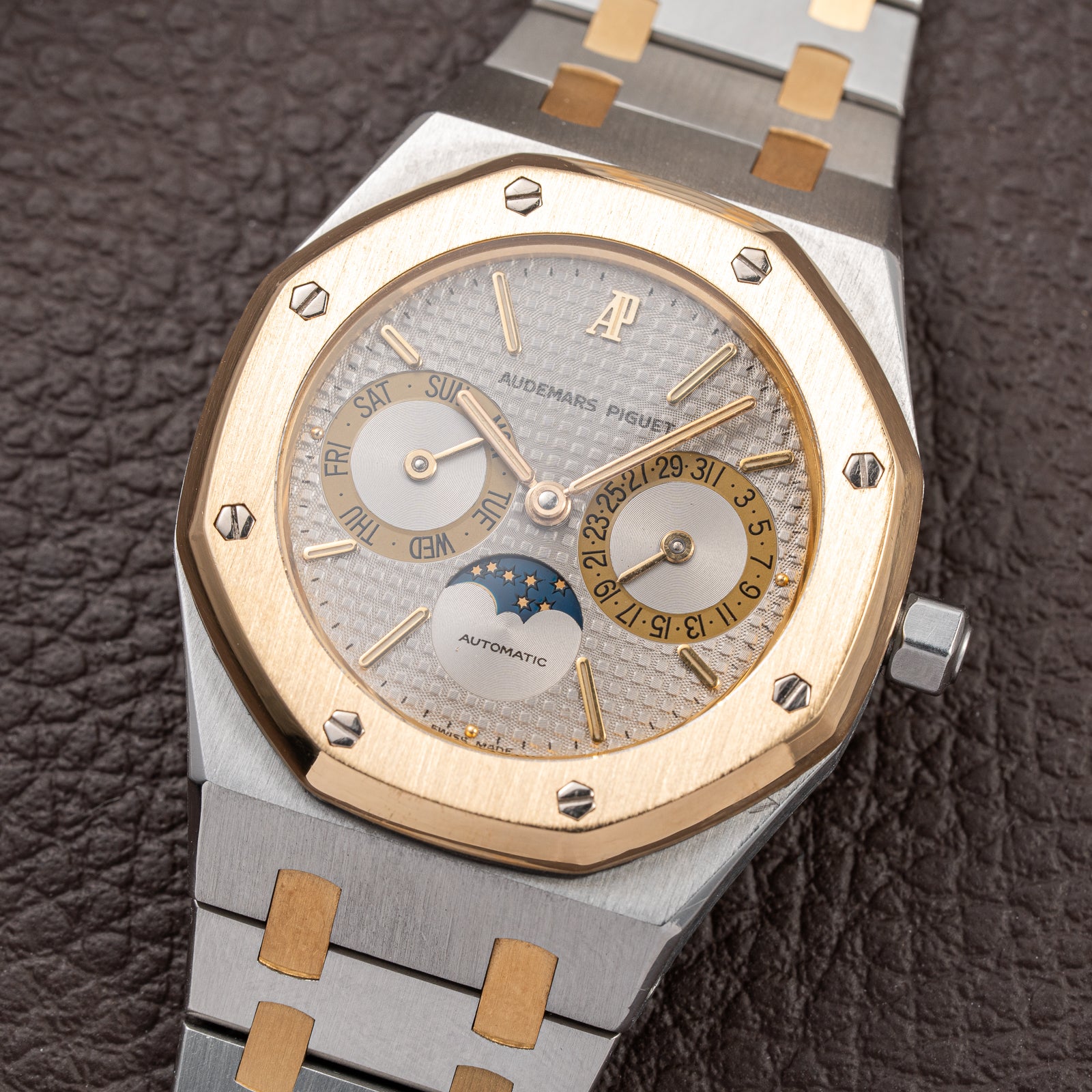 Audemars Piguet Royal Oak Day Date Moonphase Gold Steel Ref 25594SA from 1990s