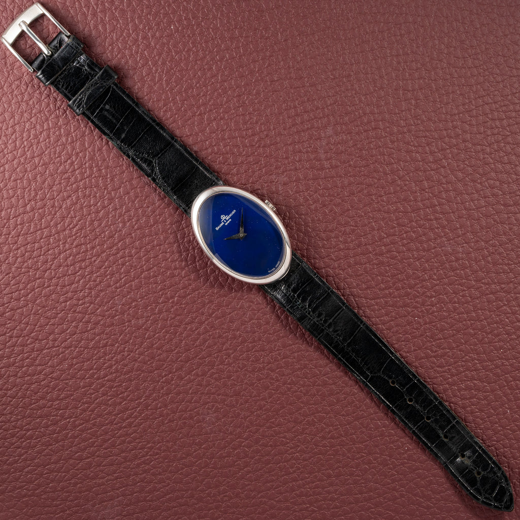 Baume & Mercier Baignoire Blue Ellipse 'night sky' 18k White Gold Ref 37055