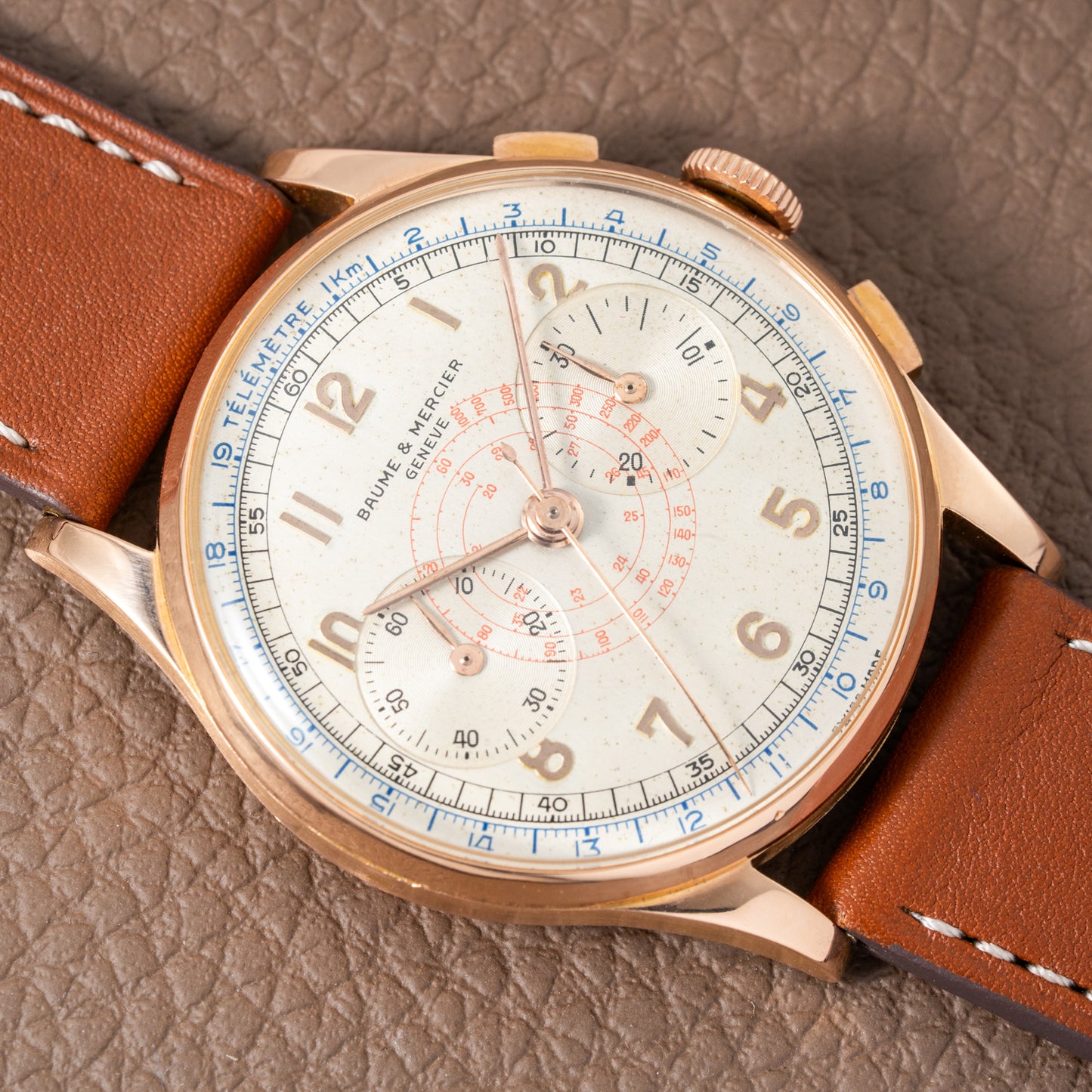 Baume & Mercier Genève Chronograph 18K Rosé Gold Oversize Ref. 3916